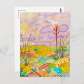 デザートドリームズウォーターカラーニューメキシコカスタム ポストカード (正面/裏面)