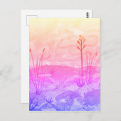 デザートドリームズウォーターカラーニューメキシコサンセット ポストカード (正面/裏面)