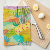デザートドリームズガーデンウォーターカラーニューメキシコ キッチンタオル (四つ折り)
