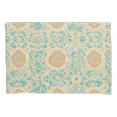 デザートドリームヴィンテージサンド&ターコイズ開花 枕カバー (正面左)