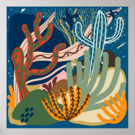 デザートナイトポスターオリジナルのアートワーク ポスター