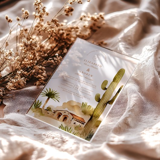 デザートハシ結婚エンダスタイル アクリル招待状