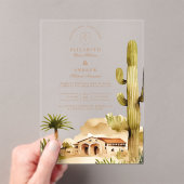 デザートハシ結婚エンダスタイル アクリル招待状 (インサイチュ (ポータブル))