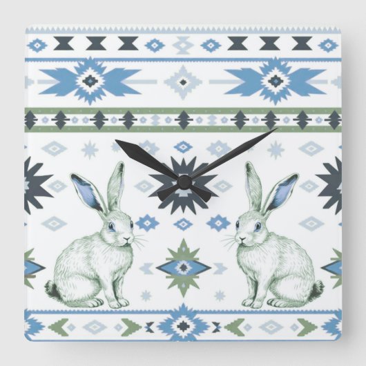 デザートハーレス スクエア壁時計 (正面)