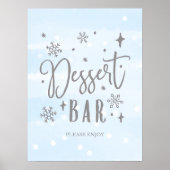 デザートバー冬のベビーシャワースイーツテーブルサイン ポスター (正面)