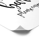 デザートバー白黒8x10結婚のサイン ポスター (角)