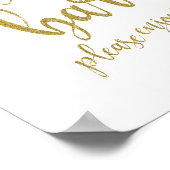 デザートバー金ゴールドグリッター結婚8x10のサイン ポスター (角)