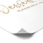 デザートバー8x10スタイリッシュバラ金ゴールドの結婚サイン ポスター (角)