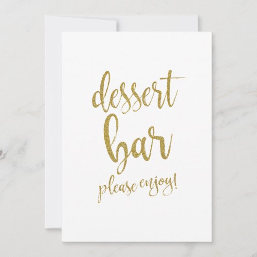 デザートバー ゴールドグリッター 結婚式看板 招待状 (正面)