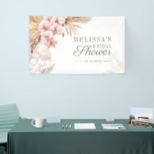 デザートパンパスグラスボホピンクフローラブライダルシャワー 横断幕 (トレードショー)