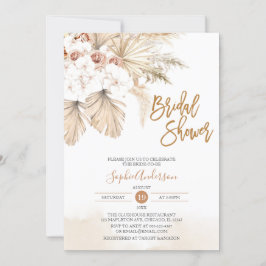 デザートパンパスグラスボホブライダルシャワー 招待状