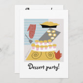 デザートパーティの招待状テンプレート 招待状 (正面/裏面)