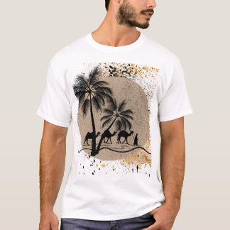 デザートパームとラクダTシャツ Tシャツ