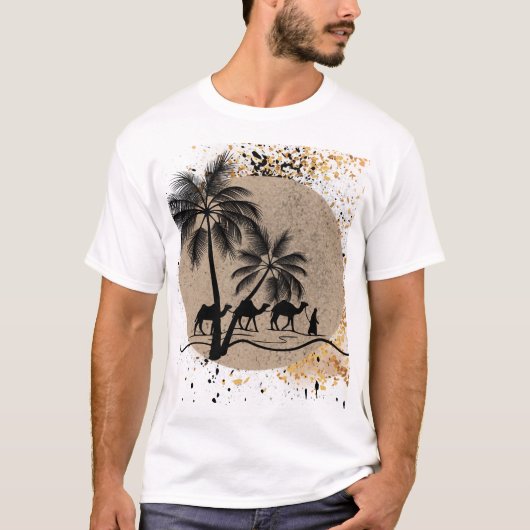 デザートパームとラクダTシャツ Tシャツ (正面)