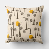 デザートパームツリーサンセットオンクリーム クッション (正面)