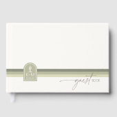 デザートビブ結婚スのストライプセージID1019 ゲストブック (正面)