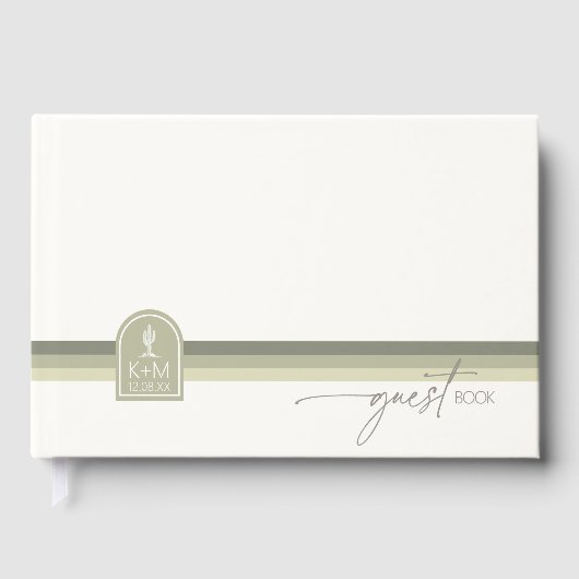 デザートビブ結婚スのストライプセージID1019 ゲストブック (正面)
