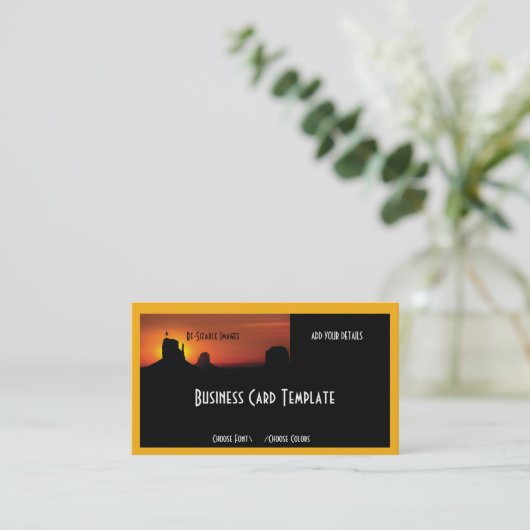 デザートビュッテスサウスウエスタンサンセットビジネスカード 名刺 (スタンド正面)