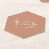 デザートビ結婚ーブズランドスケープテラコッタID1019 ペーパーコースター (アングル)