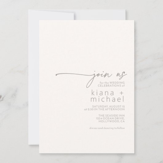 デザートビ結婚ーブ食べスのドリンクブギーアイボリーID1019 招待状 (正面)