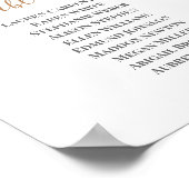 デザートピンクボホ結婚シックのシーティングチャート ポスター (角)