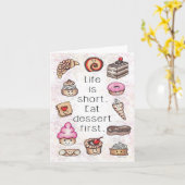 デザートファーストノテカード カード (黄色い花)