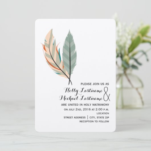 デザートフェザー結婚式招待状 招待状 (スタンド正面)