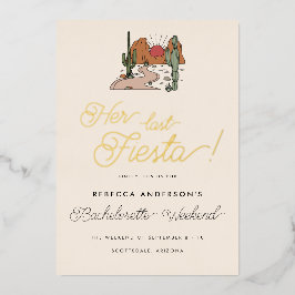 デザートフミニマルィエスタバチェロレッテウィークエンド金ゴールド 箔招待状