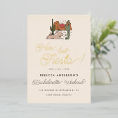 デザートフミニマルィエスタバチェロレッテウィークエンド金ゴールド 箔招待状 (立ち正面)