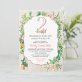 デザートフラワーグリッター2秒誕生日招待状 招待状 (スタンド正面)