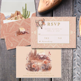 デザートフラワーズ ウェスタン ウェディング 返信 RSVP カード
