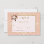 デザートフラワーズ ウェスタン ウェディング 返信 RSVP カード (正面)