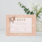 デザートフラワーズ ウェスタン ウェディング 返信 RSVP カード (スタンド正面)
