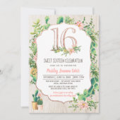 デザートフラワーSweet sixteen誕生日招待状 招待状 (正面)
