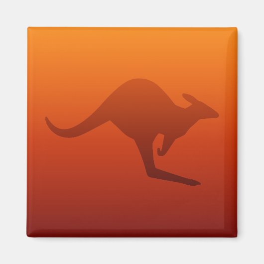 デザートブラウングラデーションカンガルー マグネット (正面)