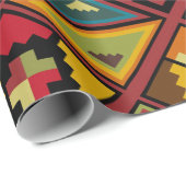 デザートブラウンターコイズパターンおもしろい誕生日 ラッピングペーパー (ロールコーナー)