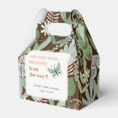 デザートブラウンレトロバタフライガーデンベビーシャワー フェイバーボックス (裏面サイド)