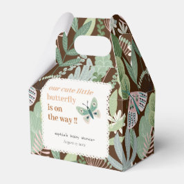 デザートブラウンレトロバタフライガーデンベビーシャワー フェイバーボックス