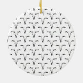 デザートブルスカルとホーンウェスタンカスタムカラー セラミックオーナメント (裏面)