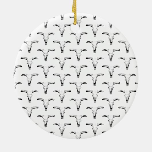 デザートブルスカルとホーンウェスタンカスタムカラー セラミックオーナメント (裏面)