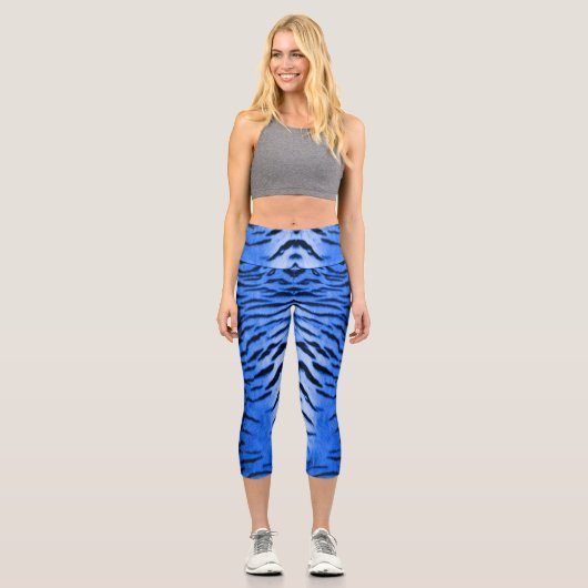 デザートブルータイガースキンプリント カプリレギンス (正面)