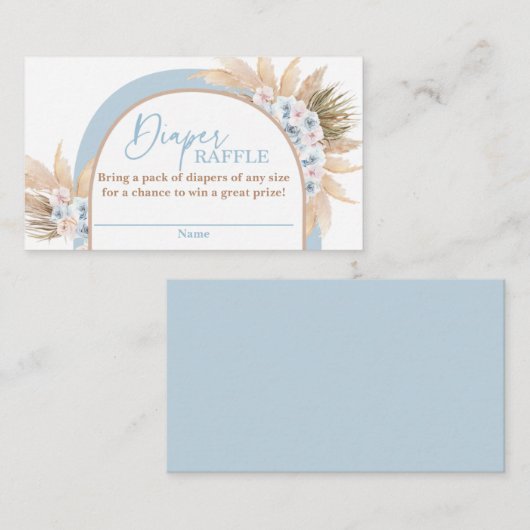 デザートブルーパンパスグラスボーイおむつラッフルカード エンクロージャーカード (正面/裏面)