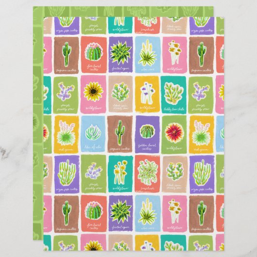 デザートプラントスクラップブック紙 (正面/裏面)