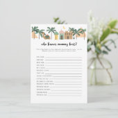 デザートベイビーシャワーを知る誰がママが一番ゲームカード 招待状 (スタンド正面)