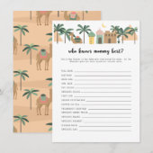 デザートベイビーシャワー 誰がママのことを一番知っている？ ゲームカード 招待状 (正面/裏面)