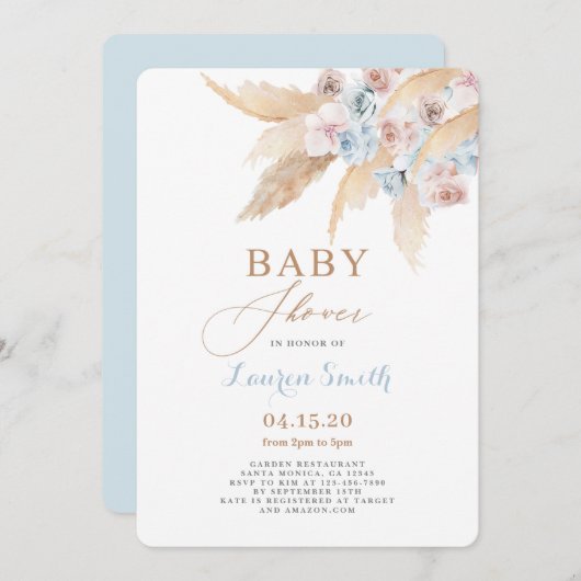 デザートベビーシャワーボーイ招待状 招待状 (正面/裏面)