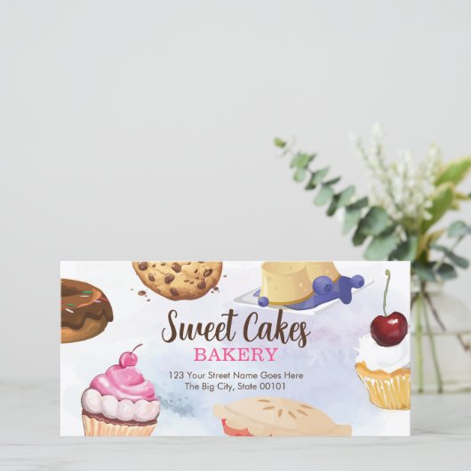 デザートベーカリーギフト券テンプレート サンキューカード (スタンド正面)