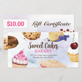 デザートベーカリーギフト券テンプレート サンキューカード