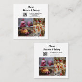 デザートベーカリーレストラン追加ネーム詳細文字 スクエア名刺 (正面/裏面)
