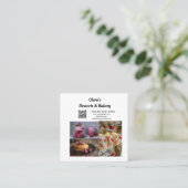 デザートベーカリーレストラン追加ネーム詳細文字 スクエア名刺 (スタンド正面)